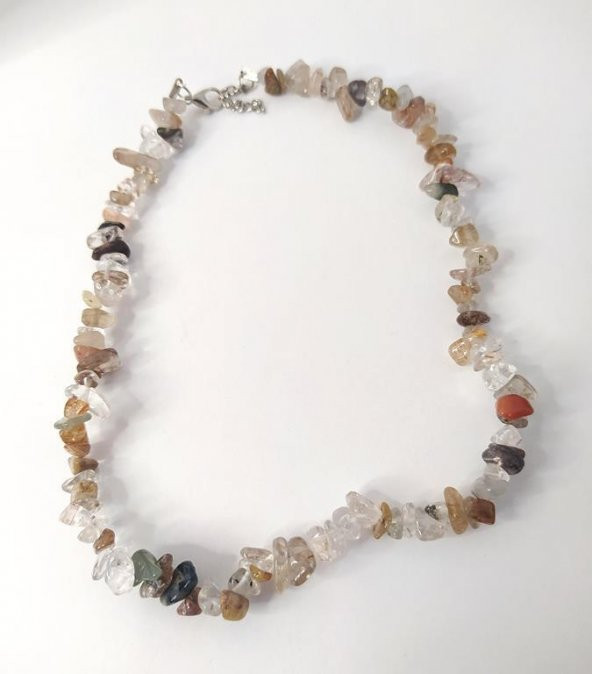 Kolye Kırık Doğal Taş Kolye Gerdanlık Çakra Enerji Takı Aksesuar - 2