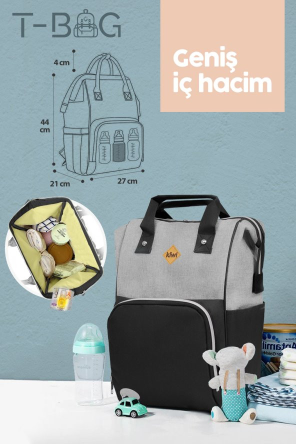 Kiwi T-Bag Anne Bebek Sırt Bakım Çantası Vizon - 3