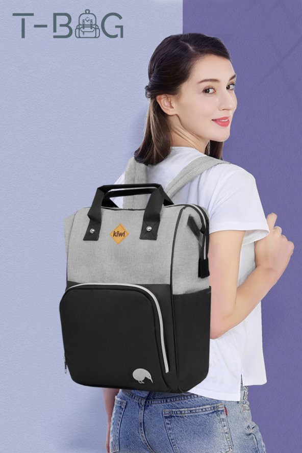 Kiwi T-Bag Anne Bebek Sırt Bakım Çantası Vizon - 6