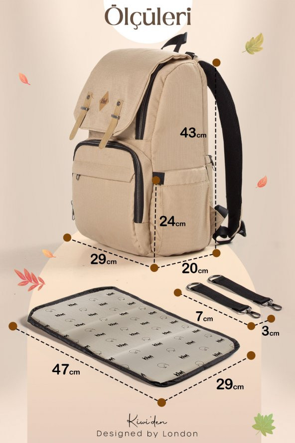 Kiwi CoolBag Anne Bebek Sırt Bakım Çantası Antrasit - 8