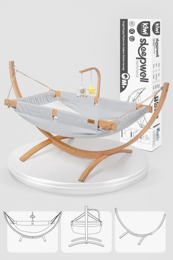 Kiwi Sleepwell Doğal Ahşap Platformlu Sallanır Bebek Hamağı