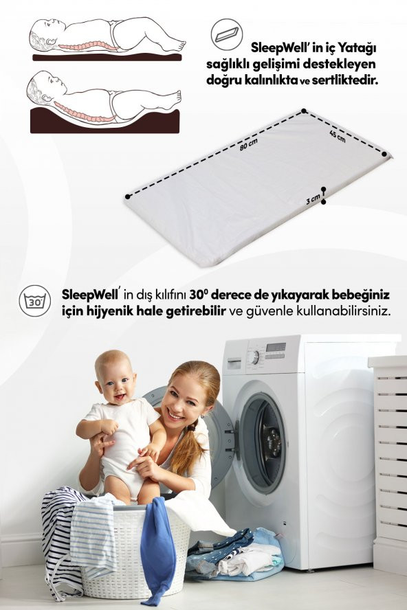 Kiwi Sleepwell Doğal Ahşap Platformlu Sallanır Bebek Hamağı Sarı - 5