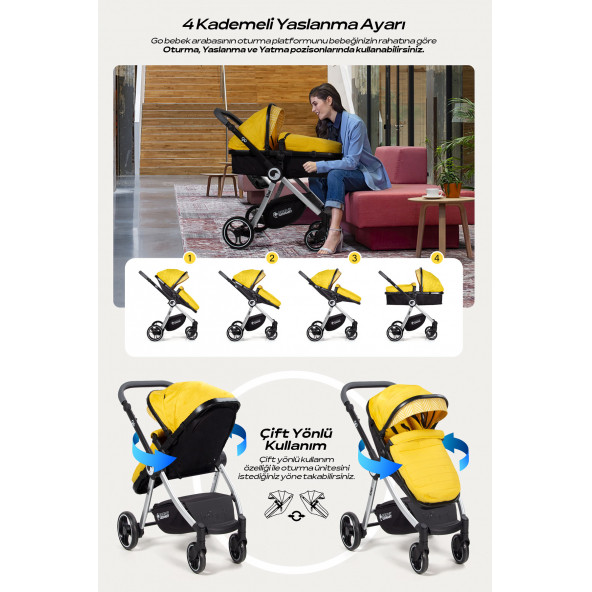 KİWİ GO TRAVEL SİSTEM BEBEK ARABASI SOMON - 6
