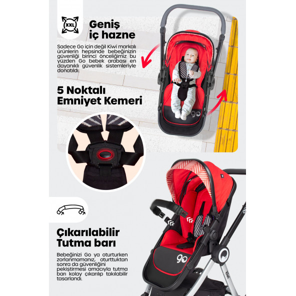 KİWİ GO TRAVEL SİSTEM BEBEK ARABASI SOMON - 8