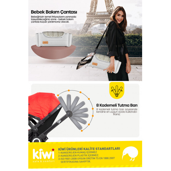 KİWİ GO TRAVEL SİSTEM BEBEK ARABASI SOMON - 12