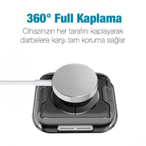 Ally Apple Watch Uyumlu 7 45MM 360 Koruma Ultra Slim Silikon Kılıf - 2