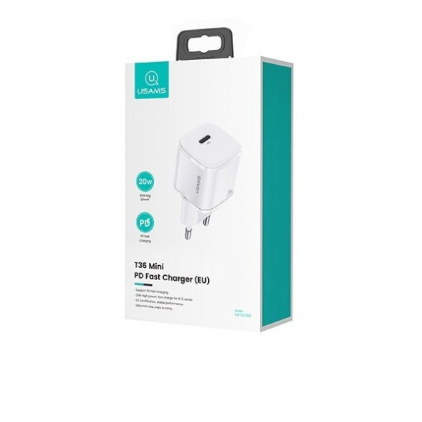 USAMS T36 20W Mini PD Hızlı Şarj Aleti 20W USB-C Güç Adaptörü - 4