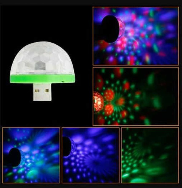 4w Usb Müzik Ritimli Ledli Sihirli Disko Topu Mikro Usb Otg Adaptörü Hediye - 3