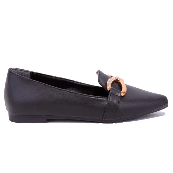 Dagoster DZA07-118106 Siyah Klasik Düz Topuklu Kadın Ayakkabı - 2