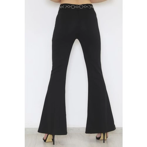Zhl Butik Kemerli Ispanyol Paça Pantolon 24193.5176 - 4