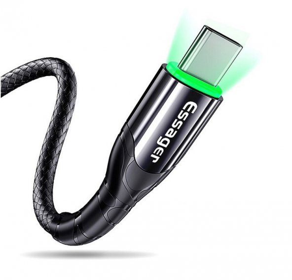 Essager Örgu Kaplama Led Isıklı Çinko Alaşımlı Type-C Kablo - 2
