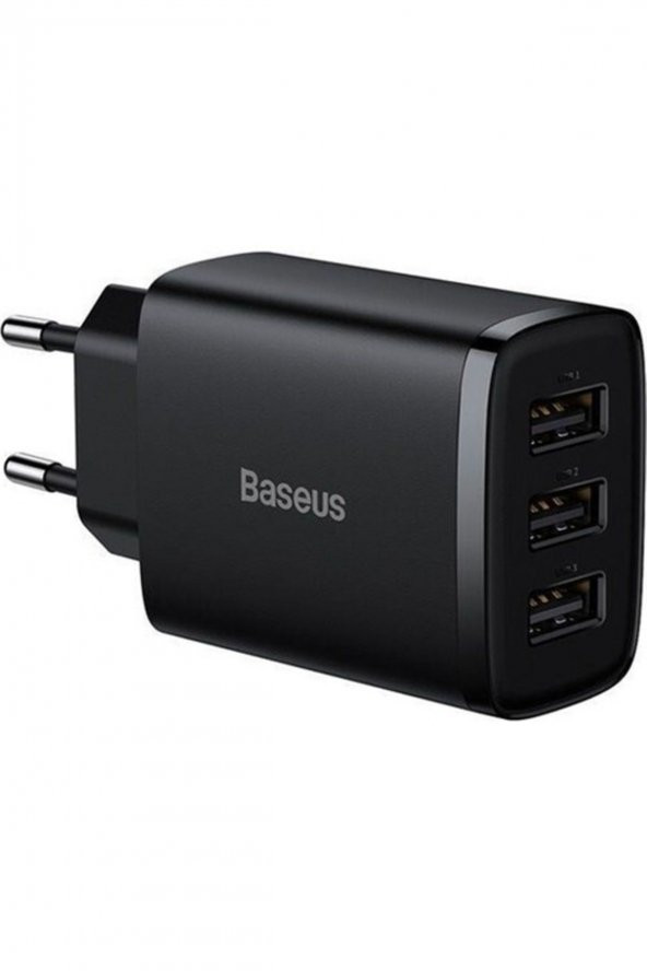 Baseus Kompakt 3 Usb Portlu 17w Hızlı Şarj Başlığı Adaptörü