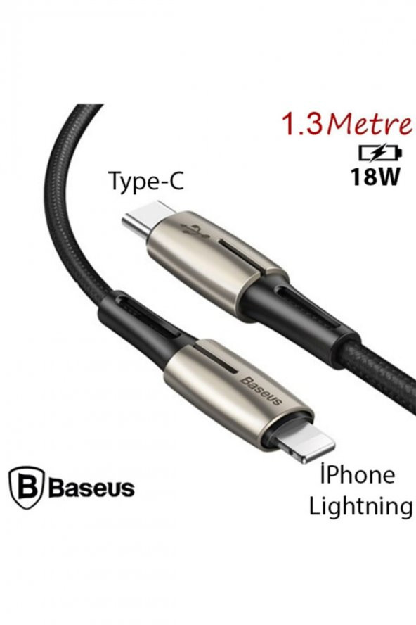 Baseus WaterType-c To Iphone Pd18w Hızlı Şarj Kablosu 1.3m