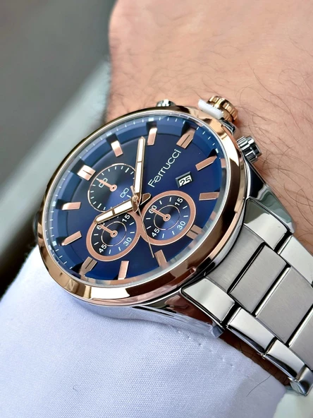 Ferrucci takvimli erkek kol saati 3 Atm su geçirmezlik - Resim 3