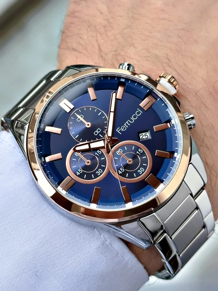 Ferrucci takvimli erkek kol saati 3 Atm su geçirmezlik - Resim 4