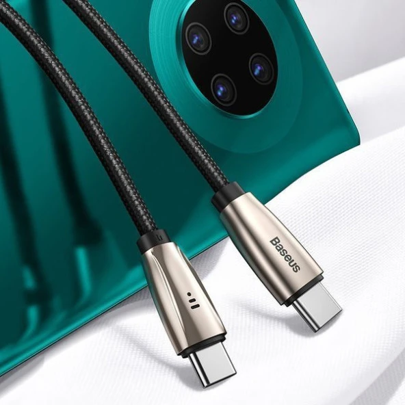 BASEUS AITA Led Işıklı Type-C Hızlı Şarj Kablosu PD2.0 60W(20V 3A) 1metre - Resim 2