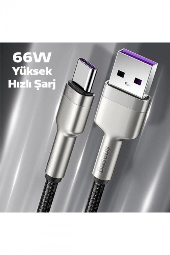 Baseus Cafule 66w Metal Usb To Type-c Hızlı Şarj Kablosu 100cm - 2