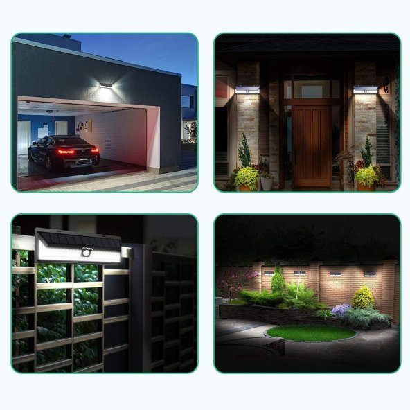 Sensörlü Solar Dış Mekan 102 Ledli Bahçe Lamba - 2