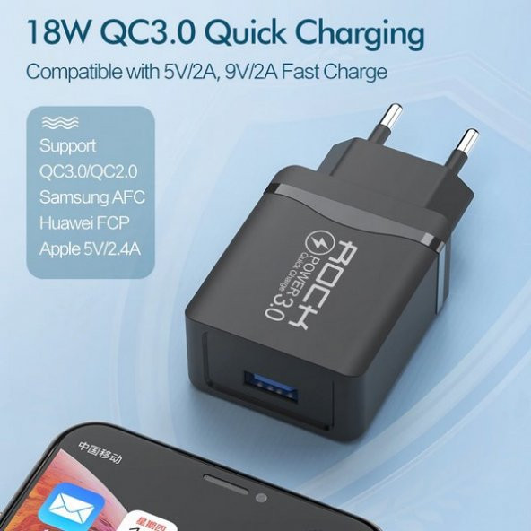 Rock 18W Q.C. 3.0 Hızlı Şarj Cihazı - 3