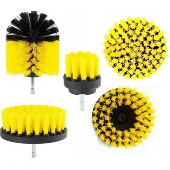 ZhlTools 3lü Matkap Ucu Banyo Küvet Duşakabin Araba Tekerliği Koltuk Yıkama Temizleme Fırçası Seti - 2