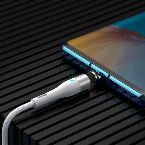 Baseus Zinc Safe Manyetik USB Kablo Şarj USB Type C Başlık 3.0A 1 mt CATXC-M02 - 2