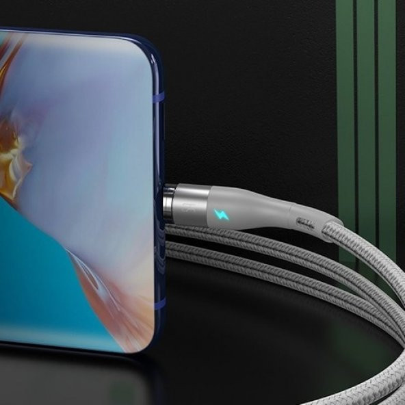 Baseus Zinc Safe Manyetik USB Kablo Şarj USB Type C Başlık 3.0A 1 mt CATXC-M02 - 4