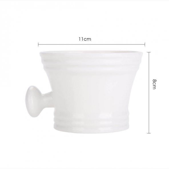 Zhltools Beyaz Tasarım Saplı Traş Kasesi - 4