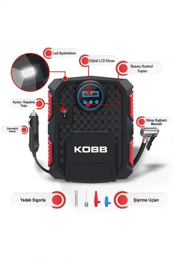 Kb200 12volt 150 Psı Dijital Basınç Göstergeli Hava Pompası - 2
