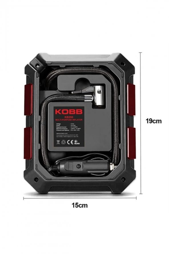 Kb200 12volt 150 Psı Dijital Basınç Göstergeli Hava Pompası - 8