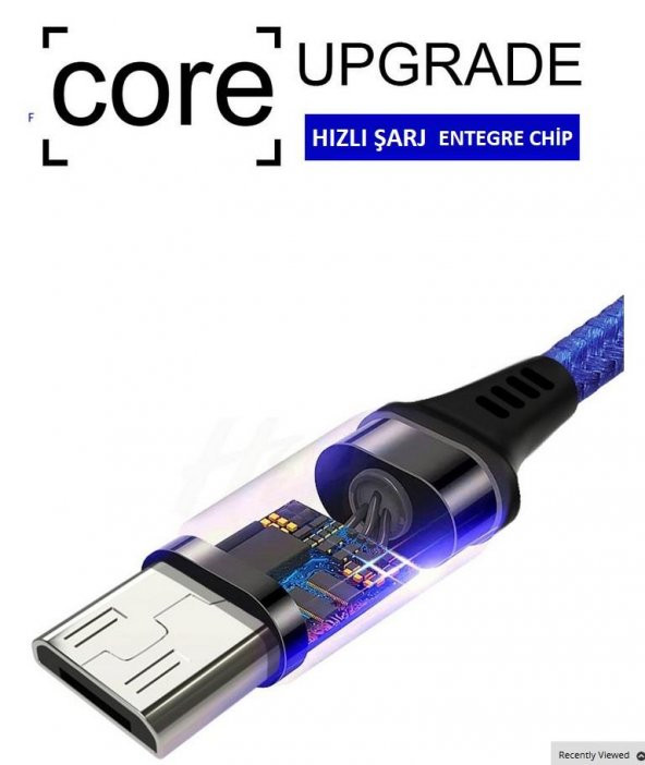 HA Örgülü 25 Cm Powerbank Mikro Usb Şarj Kablosu - 2
