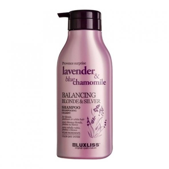 Luxliss Lavender Blue Chamomile Balancing Blonde Silver Shampoo 500 ml - 1