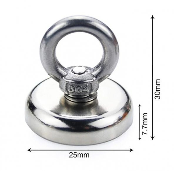 Valkyrie D25 19kg Fishing Magnet 25mm Askılı Güçlü Neodyum Mıknatıs - 4