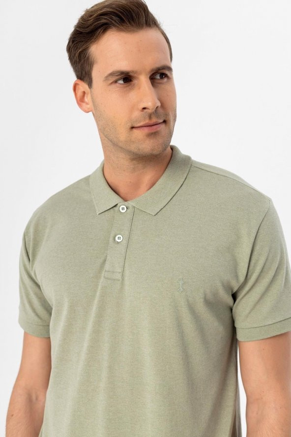 Polo Yaka Regular Kalıp Armürlü Tişört - 4