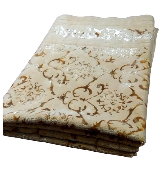 Prizma Bianca Eskitme Desen Kaymaz Latex Taban Halı (150x200)-Bej