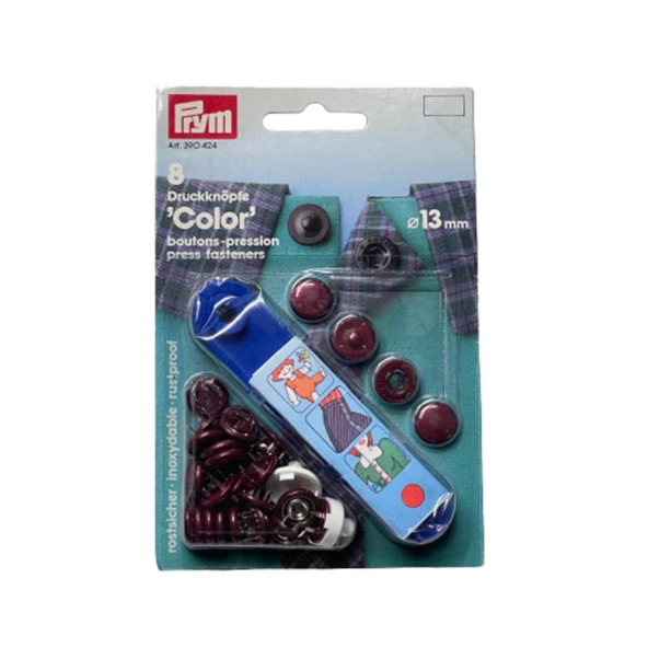 Prym Çıt Çıt Baskı Düğme ve Aleti 390424 Bordo, Kot, Blue Jean, Anorak