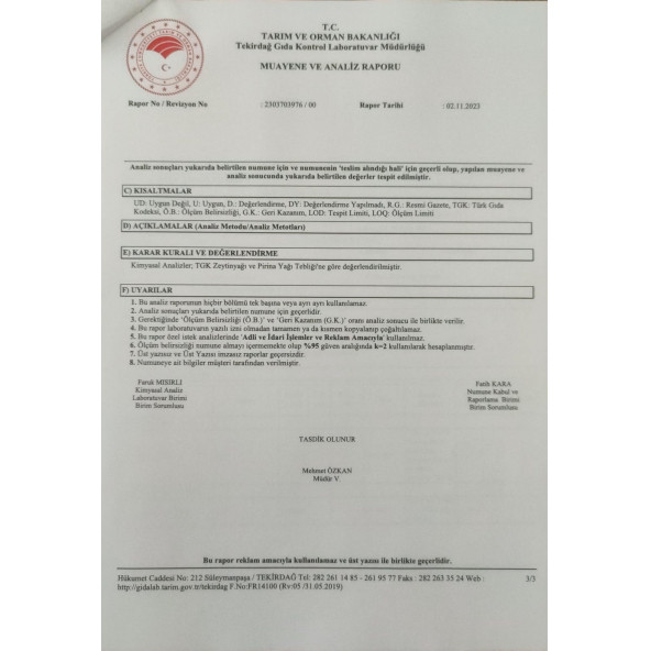 Edremit Hasat Soğuk Sıkım Sızma Zeytinyağı 5lt Teneke(ikinci kalite yağdır) - 9