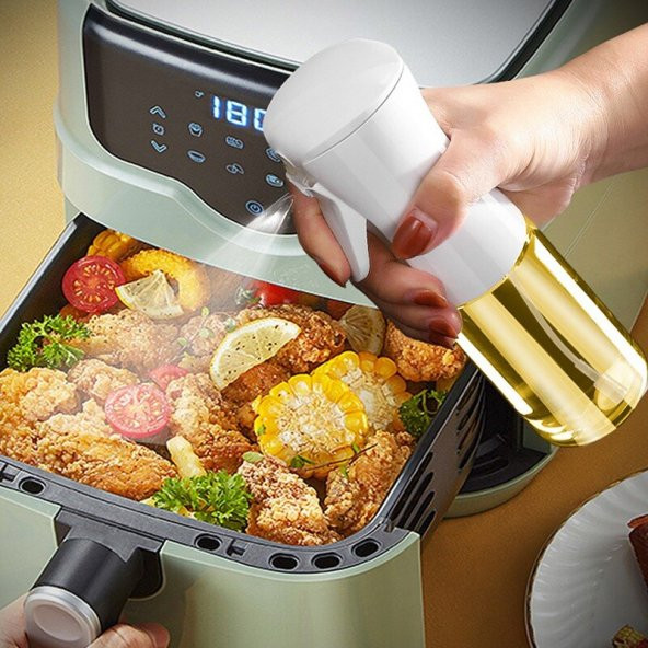 RELATOS 210 ML Tetikli Sprey Cam Yağ Limon Sos Spreyi Yağ Şişesi Airfryer- Tava  Yağdanlık