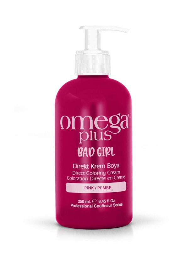 Omega Plus Bad Girl PEMBE Amonyaksız Renkli Saç Boyası 250ML - 1