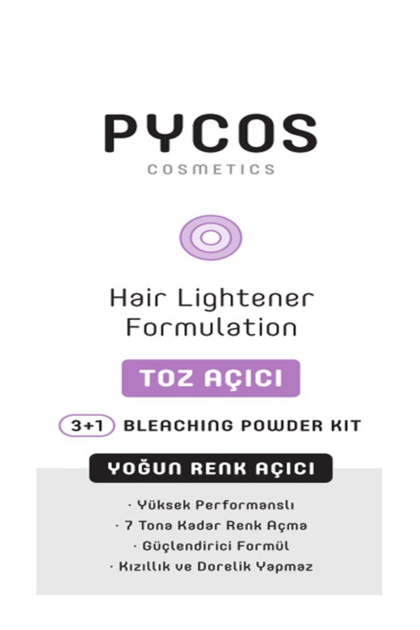 PYCOS Saç Açıcı,renk Açıcı,toz, Açıcı, Oksidan Saç Rengi Açma Seti, Toz Oryal 1 Adet