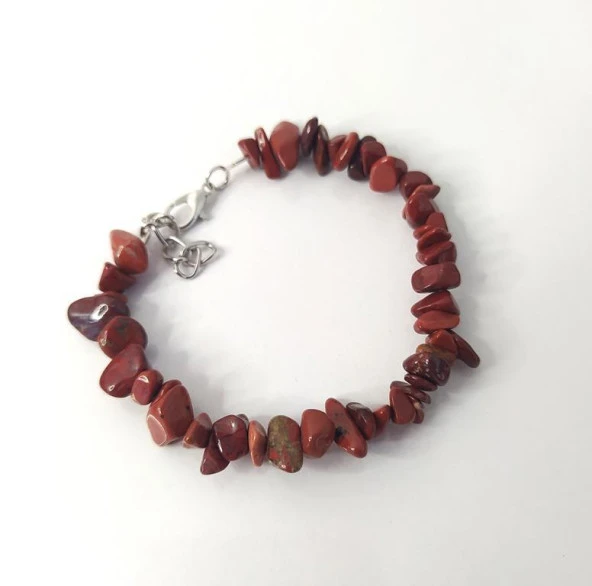 Bileklik Kırık Doğal Taş Kolye Kahverengi Çakra Enerji Takı Aksesuar - 2