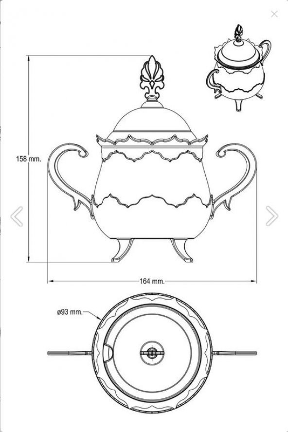 Kosova 13-008-K-19 Yuvarlak Cam Şekerlik Silver - 5
