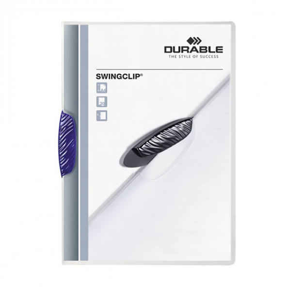 Durable Sıkıştırmalı Dosya SwingClip Ortadan Klipsli 30 Syf A4 Lacivert 2260 - 2