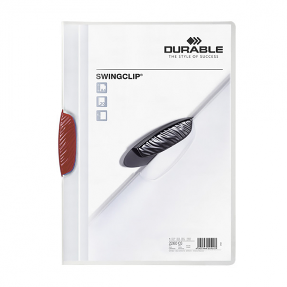 Durable Sıkıştırmalı Dosya SwingClip Ortadan Klipsli 30 Syf Kırmızı 2260 - 2