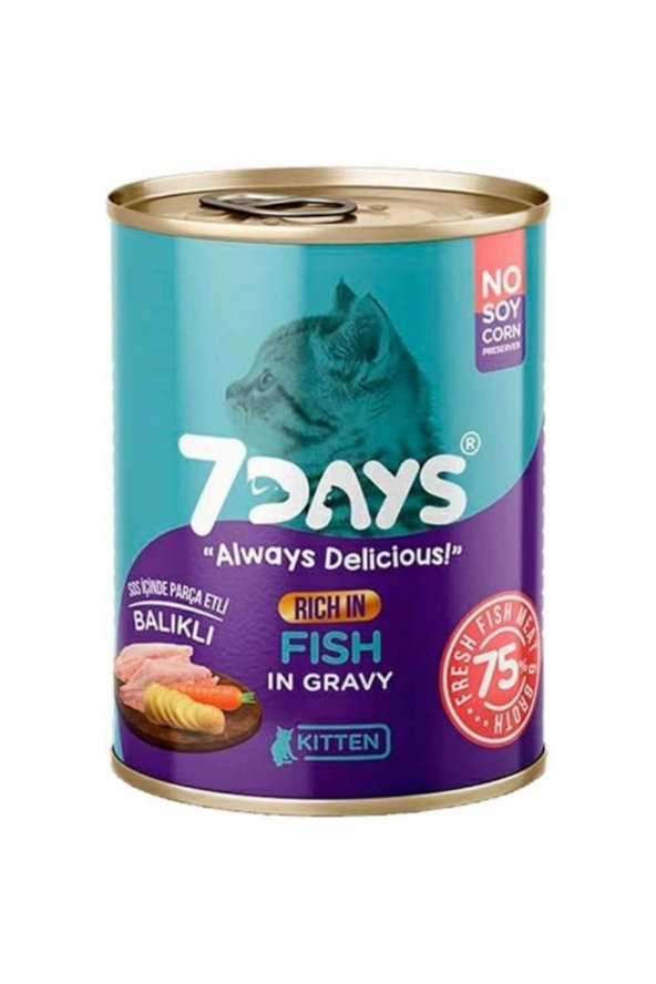 7 Days Balıklı Yavru Kedi Konserve 415 Gr