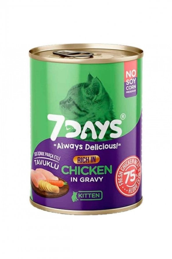 7 Days Tavuklu Yavru Kedi Konserve 415 Gr