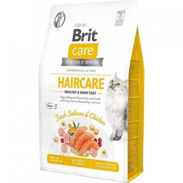 Brit Care Haircare Somonlu ve Tavuklu Yetişkin Kedi Maması 2 kg