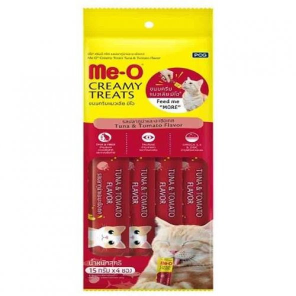 Me-O Creamy Ton Balıklı ve Domatesli Yetişkin Kedi Ödülü 4 x 15 G