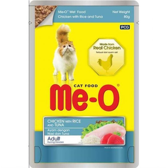 Me-O Pouch Tavuk & Pirinç & Havuç Kedi Yaş Mama 80 gr