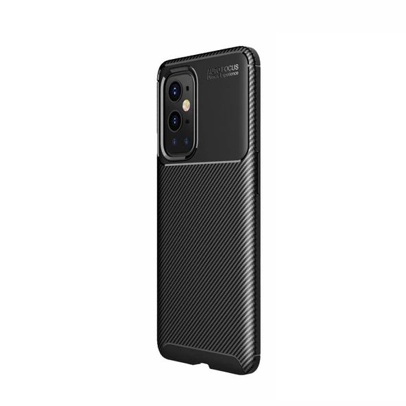 Smcase OnePlus 9 Pro Kılıf Karbon Dokulu Negro Silikon