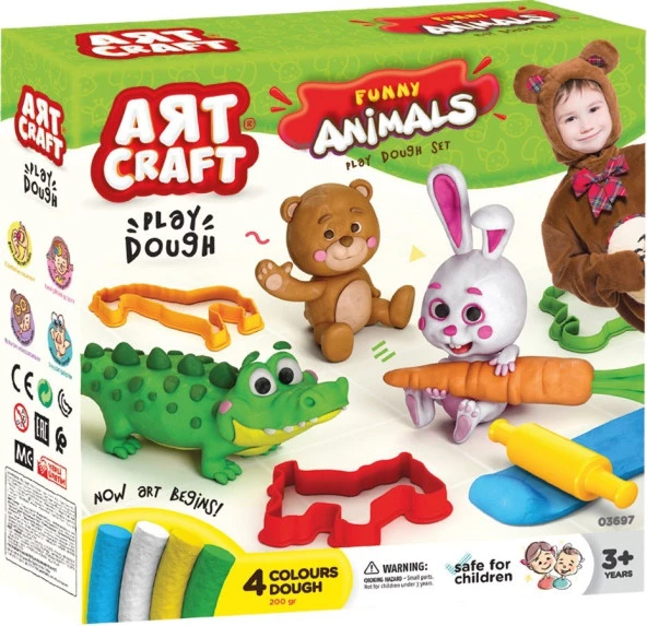Art Craft Eğlenceli Hayvanlar Oyun Hamuru Seti 11 Parça 6978 - 2